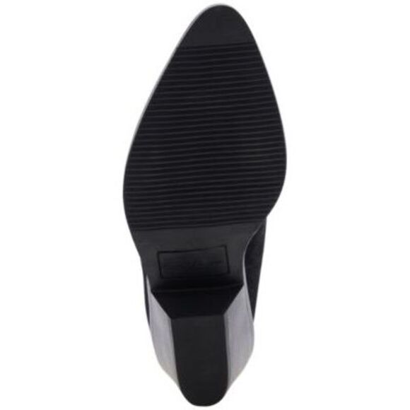 AQUA COLLEGE Womens Black Nia Slip On Leather Heeled Mules Shoes 8.5 M